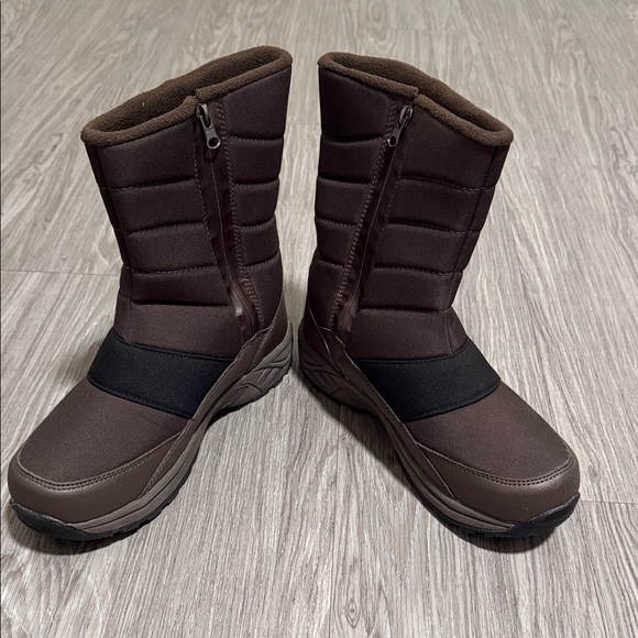 Men\'s Mid-Calf Brown Silent Care Waterproof Warm Winter Snow Boots US Size 8 main image 8